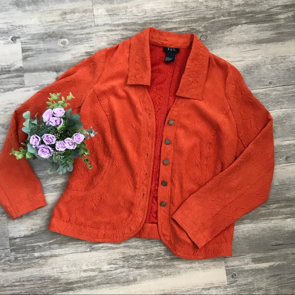 Vintage Jackets & Blazers - Vintage Lightweight Orange Layering Long Sleeve